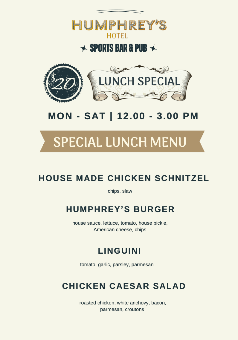 $20 Lunch Special