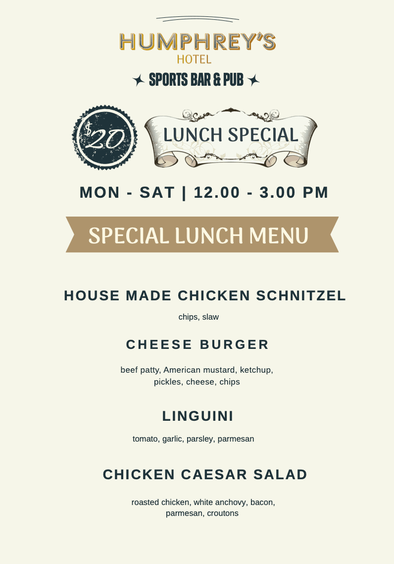 $20 Lunch Special